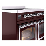 ILVE UNDI406NMPBUC Nostalgie II Noblesse 40 inch Induction Range (Triple Glass Door, Burgundy, Chrome)