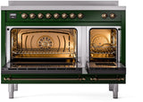Nostalgie II 48 Inch Electric Freestanding Range in Emerald Green with Bronze Trim