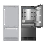 ILVE URBM36SIWPRY 36 inch Built-In Bottom Freezer Refrigerator with 19.8 cu. ft. Capacity, Reversible Door, Energy Star, Sabbath Mode