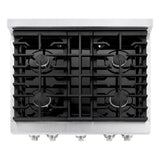 ZLINE 30 in. 4.2 cu. ft. 4 Burner Gas Range with Convection Gas Oven in DuraSnow' Stainless Steel (SGRS-30)