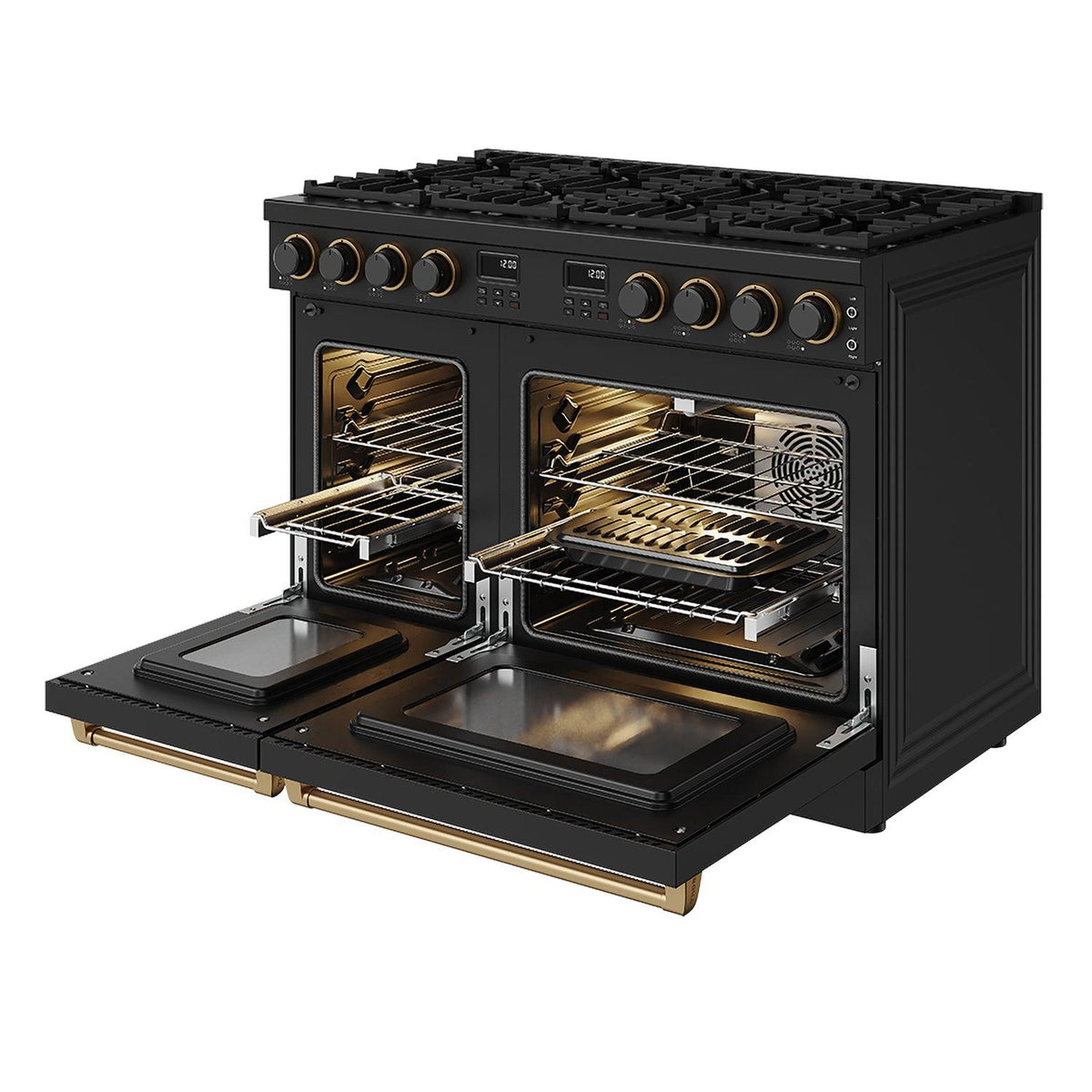 48 Inch Contemporary Professional Liquid Propane Range In Liquid Propane Black/bronze
