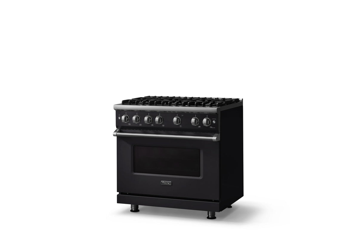 36"W. Sealed Burner Gas Range (Burner: 6b, Finish: Onyx, Trim: Polished Chrome, Fuel: Natural Gas)