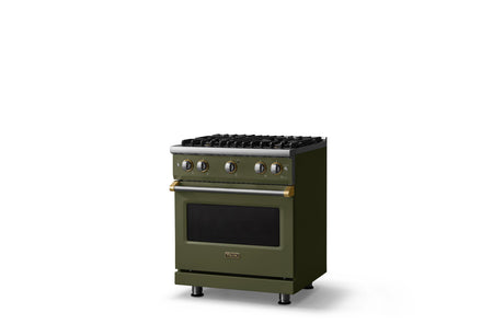 30"W. Sealed Burner Gas Range (Finish: Martini, Trim: Polished Chrome, Fuel: Propane)