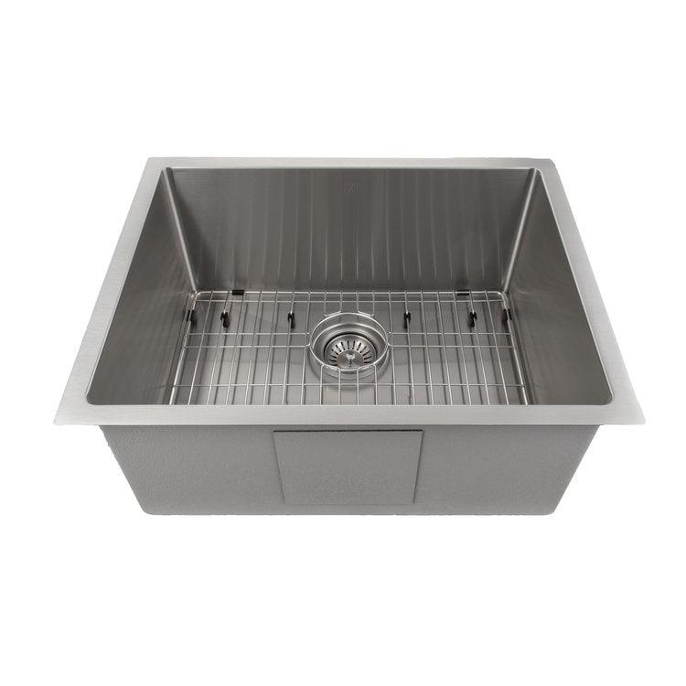 ZLINE 23 in. Meribel Undermount Single Bowl Stainless Steel Kitchen Sink with Bottom Grid (SRS-23)