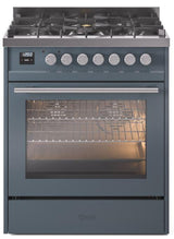 Professional Plus II 30 Inch Dual Fuel Liquid Propane Freestanding Range in Blue Grey with Trim