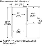 500 Series French Door Bottom Mount Refrigerator 36" Black Stainless Steel, Total No Frost