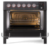 Panoramagic 36 Inch Electric Freestanding Range in Matte Black with Trim
