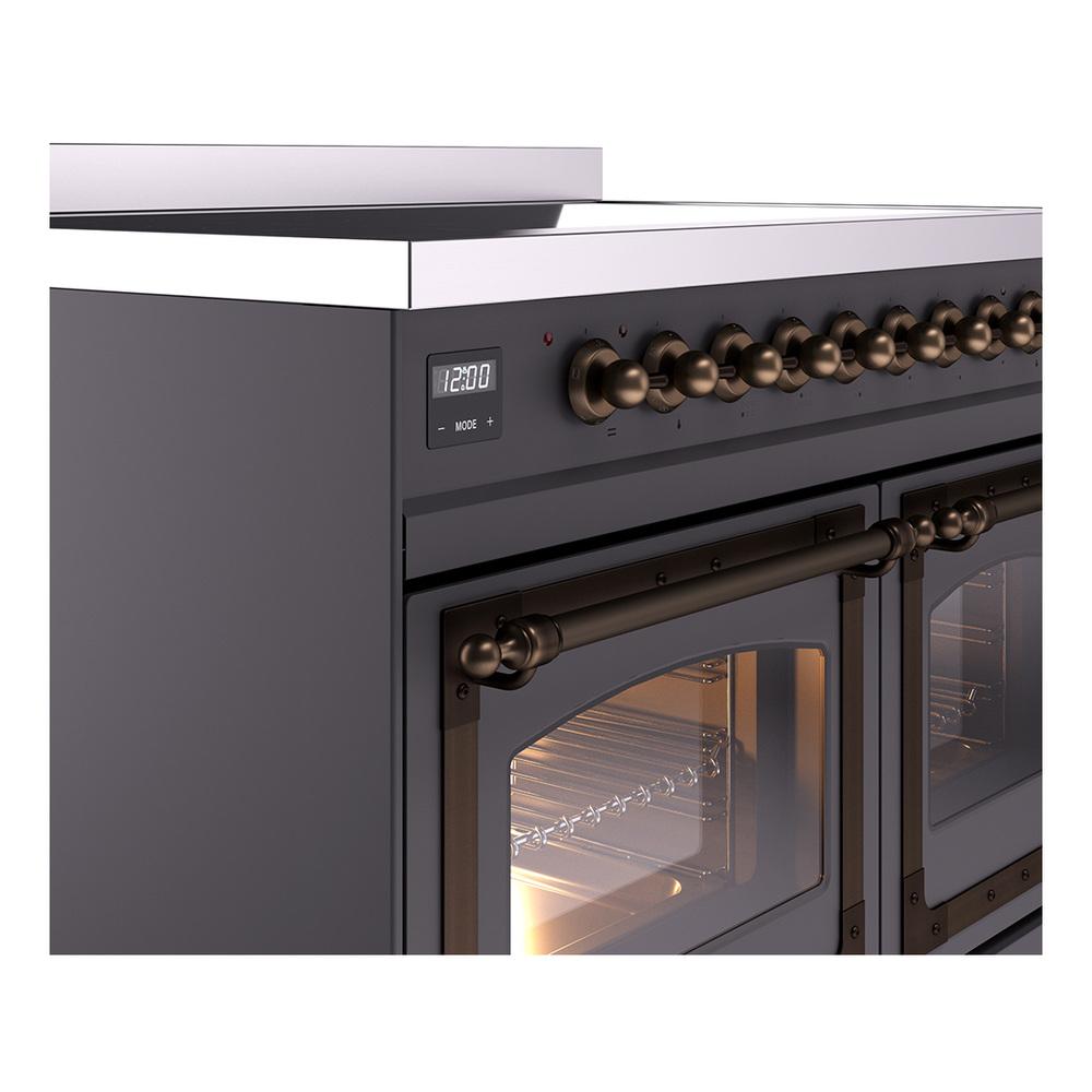 ILVE UNDI406NMPMGB Nostalgie II Noblesse 40 inch Induction Range (Triple Glass Door, Graphite Matte, Burnished)