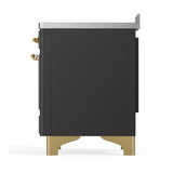 ILVE UMIB48NR3MGG Majestic III 48 inch Induction Range with 6 Elements, 5.02 cu. ft. Total Oven Capacity (Triple Glass Door, Graphite Matte, Brass)
