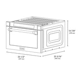 ZLINE Autograph Edition 24" 1.2 cu. ft. Built-in Microwave Drawer with a Traditional Handle in Fingerprint Resistant Stainless Steel and Matte Black Accents (MWDZ-1-H-SS-MB)