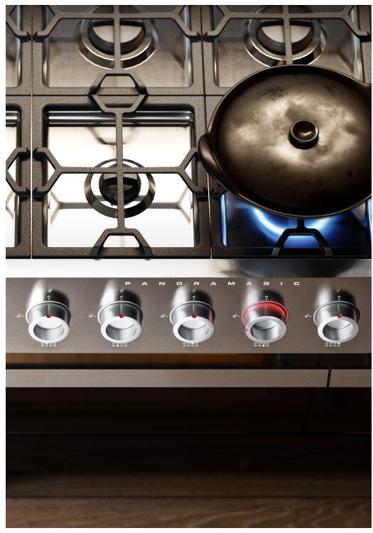 Panoramagic 48 Inch Dual Fuel Liquid Propane Freestanding Range in Stainless Steel with Trim