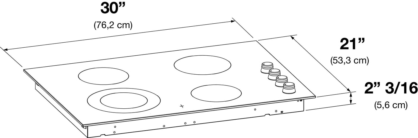 30" RADIANT COOKTOP WITH KNOBS