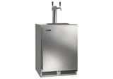 24" C-Series Outdoor Beer Dispenser - Dual Tap with fully integrated panel-ready solid door, hinge right , with lock