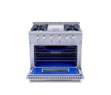 36 Inch Professional Gas Range With Griddle In Stainless Steel