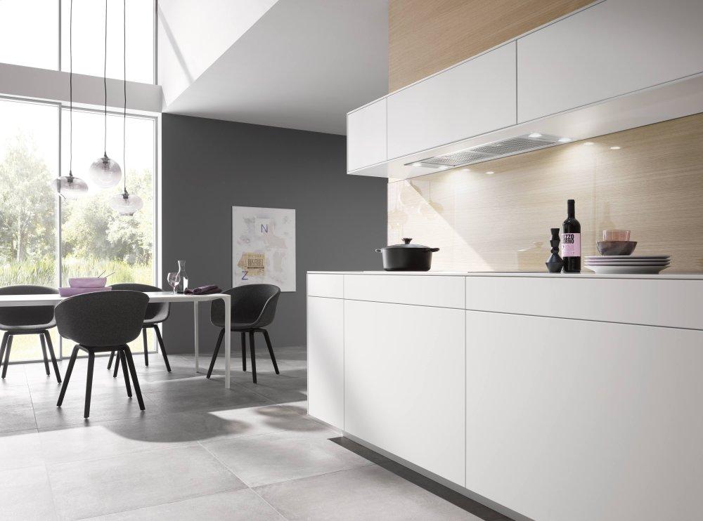 DA 2390 Stainless steel - Insert ventilation hood with energy-efficient LED lighting and backlit controls for easy use.