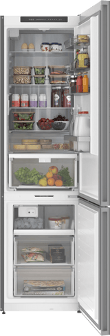 800 Series Free-standing fridge-freezer with freezer at bottom, glass door 24" Black, Total No Frost