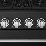 30 Inch Professional Gas With Precision Knob Control In Black/stainless Steel