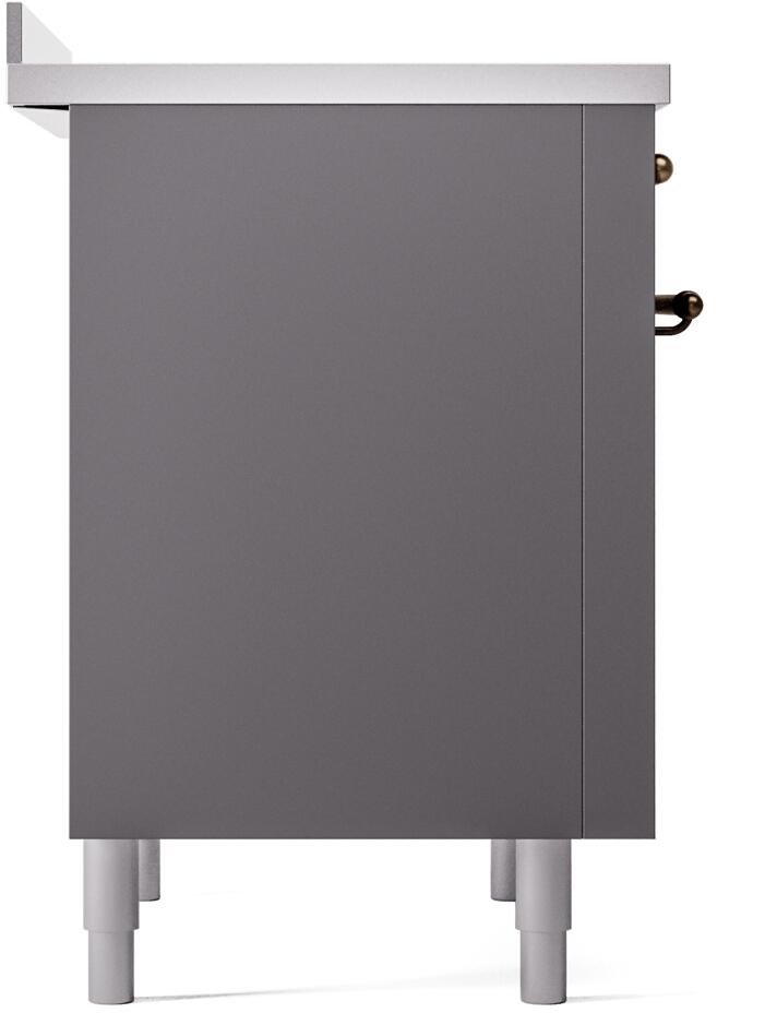 Nostalgie II 36 Inch Electric Freestanding Range in Matte Graphite with Bronze Trim