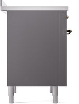 Nostalgie II 36 Inch Electric Freestanding Range in Matte Graphite with Bronze Trim