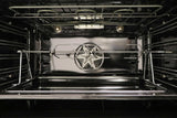Nostalgie 60 Inch Dual Fuel Natural Gas Freestanding Range in White with Bronze Trim
