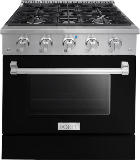 FGR304BBB21 30" All Gas Freestanding Range in Black with Black Knob Kit Set