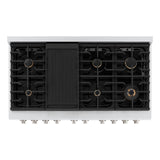 ZLINE 48 in. 6.7 cu. ft. Double Oven Gas Range in Stainless Steel with 8 Brass Burners (SGR-BR-48)