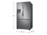 27 cu. ft. Large Capacity 3-Door French Door Refrigerator with External Water & Ice Dispenser in Stainless Steel