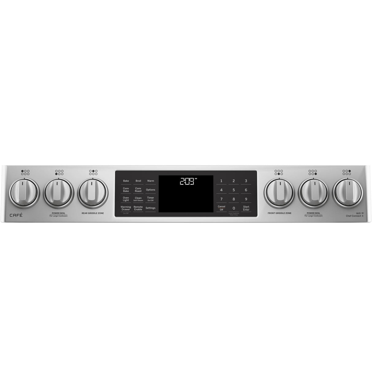 GE Cafe™ Series 30" Slide-In Front Control Dual-Fuel Range with Warming Drawer