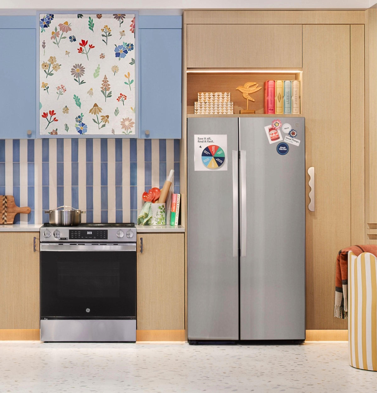 GE® 24.2 Cu. Ft. Counter-Depth Side-By-Side Refrigerator with Internal Dispenser and In-Door Icemaker
