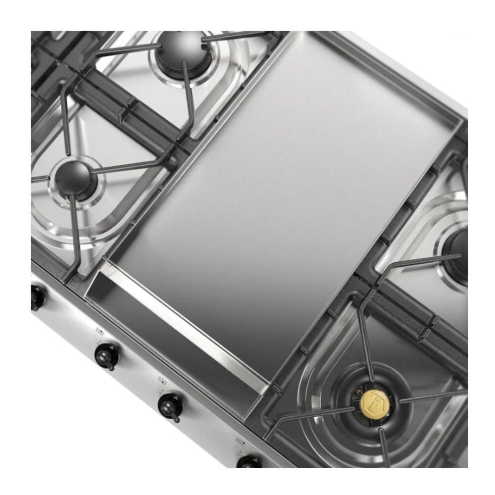 ILVE UHCP1265FNSSB Nostalgie II 48 inch Built-In Gas Cooktop with 8 Burners, Griddle, in Stainless Steel (Natural Gas, Burnished)