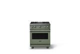30"W. Sealed Burner Gas Range (Finish: Eucalyptus, Trim: Polished Chrome, Fuel: Natural Gas)