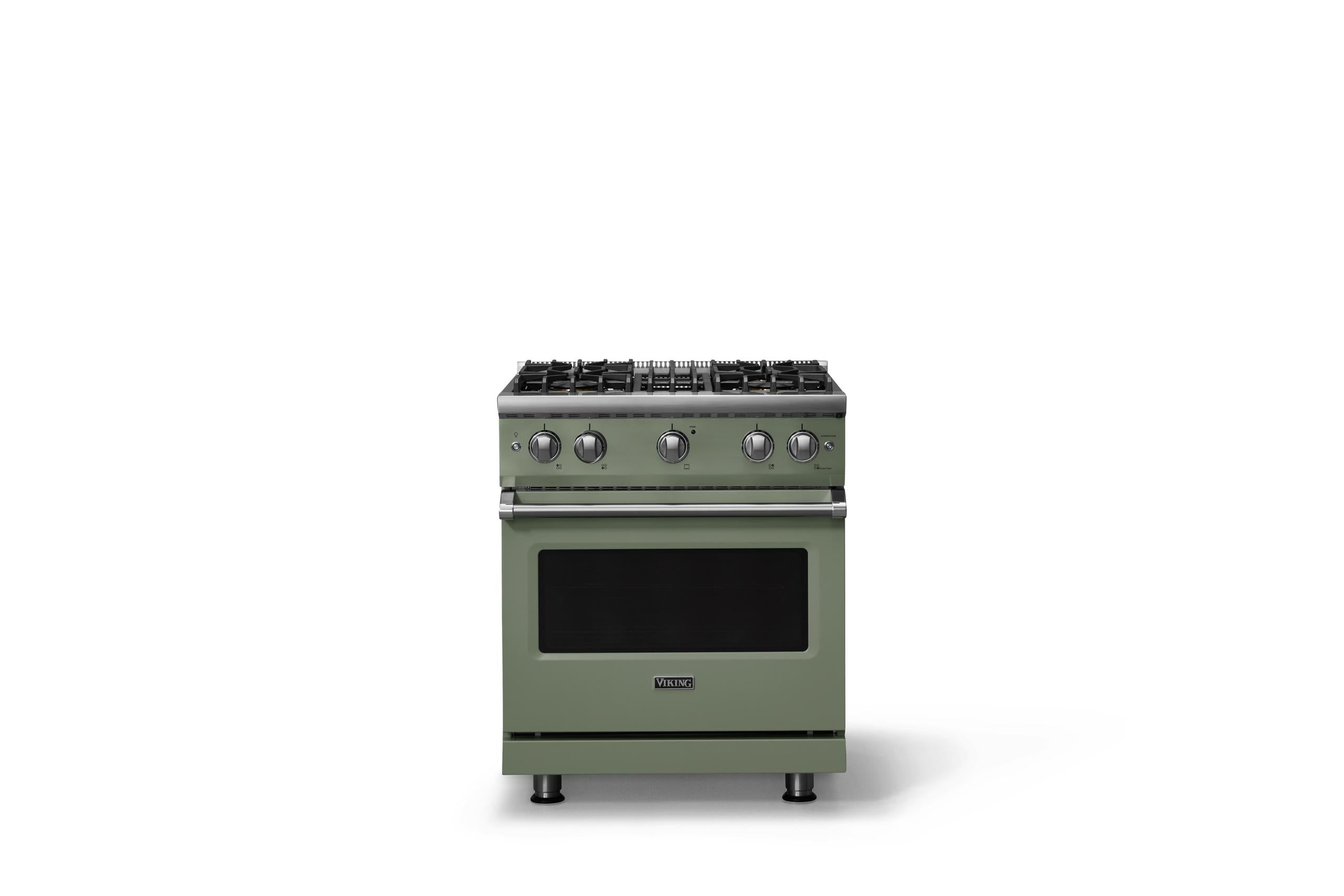 30"W. Sealed Burner Gas Range (Finish: Eucalyptus, Trim: Polished Chrome, Fuel: Propane)