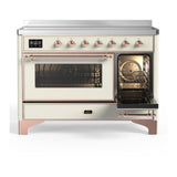 ILVE UMIB48NR3AWP Majestic III 48 inch Induction Range with 6 Elements, 5.02 cu. ft. Total Oven Capacity (Triple Glass Door, Antique White, Copper)