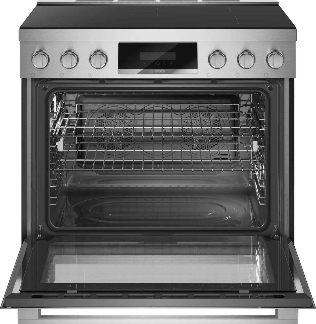 800 Series, Induction freestanding range cooker, 36'', Stainless steel