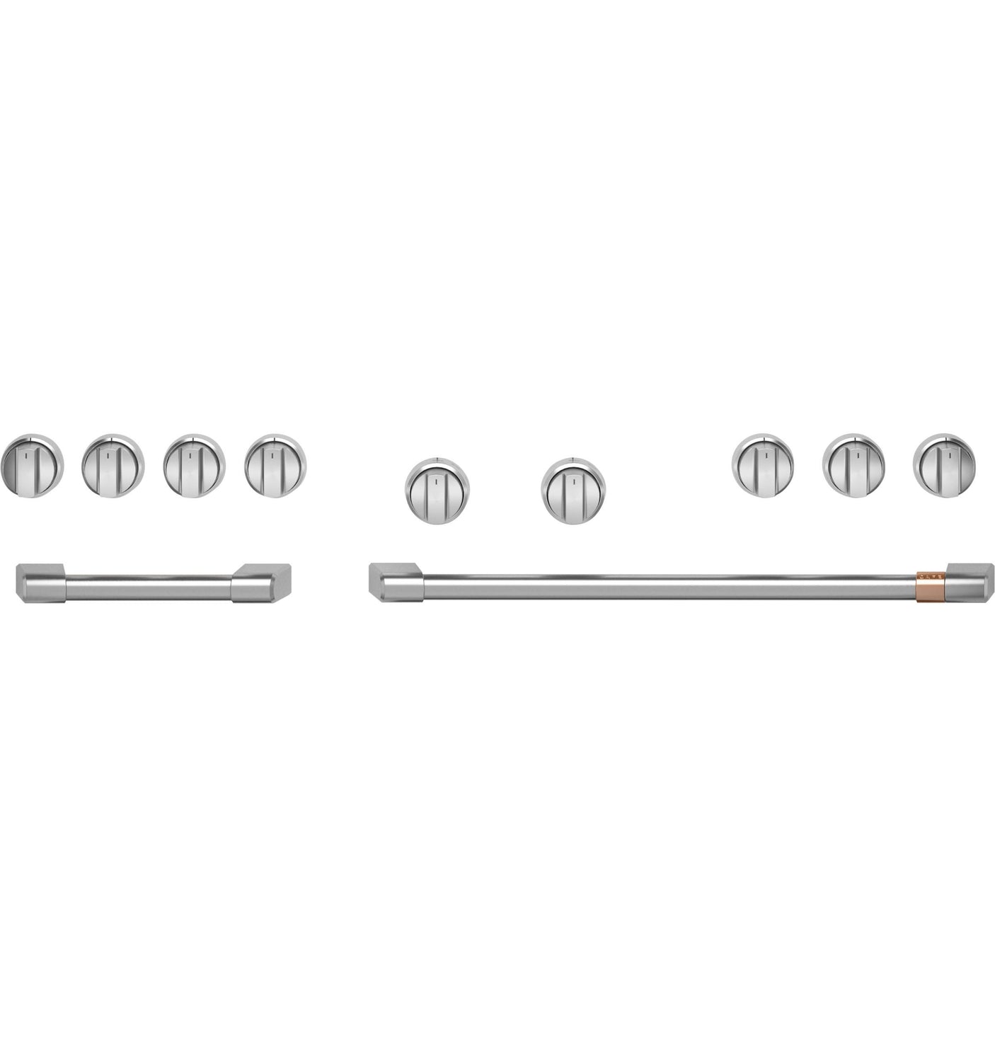 Café™ 48" Brushed Stainless Handle & Knob Set for Pro Range and Rangetop