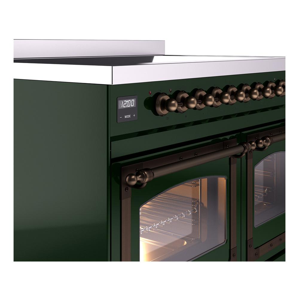ILVE UNDI406NMPEGB Nostalgie II Noblesse 40 inch Induction Range (Triple Glass Door, Emerald Green, Burnished)