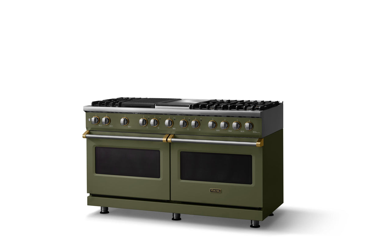 60"W.Dual Fuel Range (Finish: Martini, Trim: Polished Chrome, Fuel: Propane)