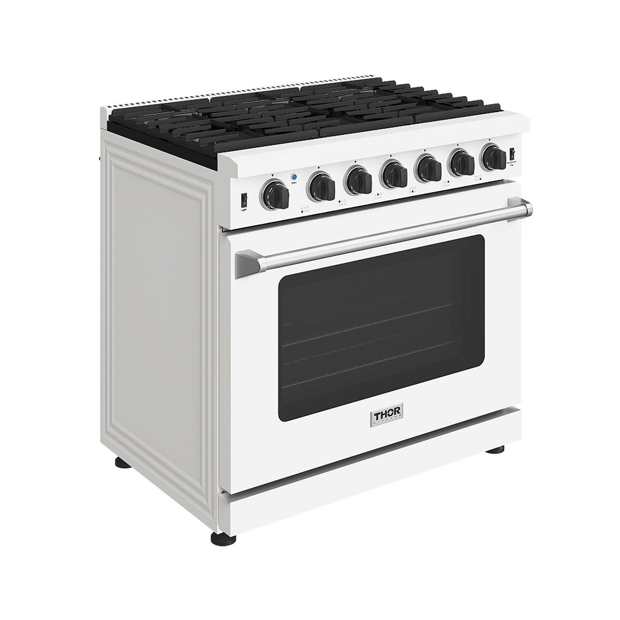 36 Inch Professional Gas Range In White