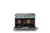 48"W. Induction Range (Finish: Splash, Trim: Polished Chrome)