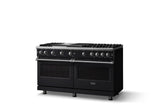 60"W. Sealed Burner Gas Range (Finish: Onyx, Trim: Polished Chrome, Fuel: Natural Gas)