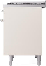 Nostalgie II 40 Inch Dual Fuel Natural Gas Freestanding Range in Antique White with Chrome Trim