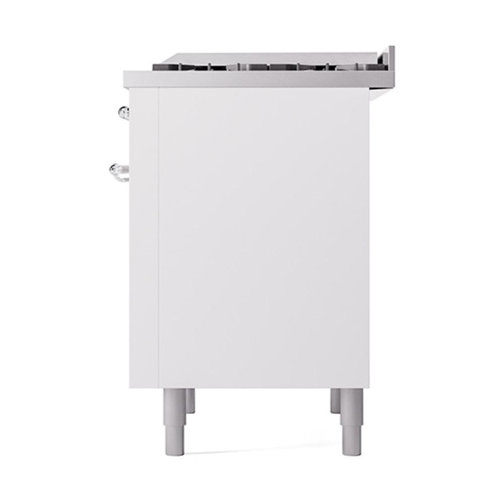 ILVE UN36FQNMPWHCLP Nostalgie II Noblesse 36 inch Dual Fuel Range (Liquid Propane, Solid Door, White, Chrome)