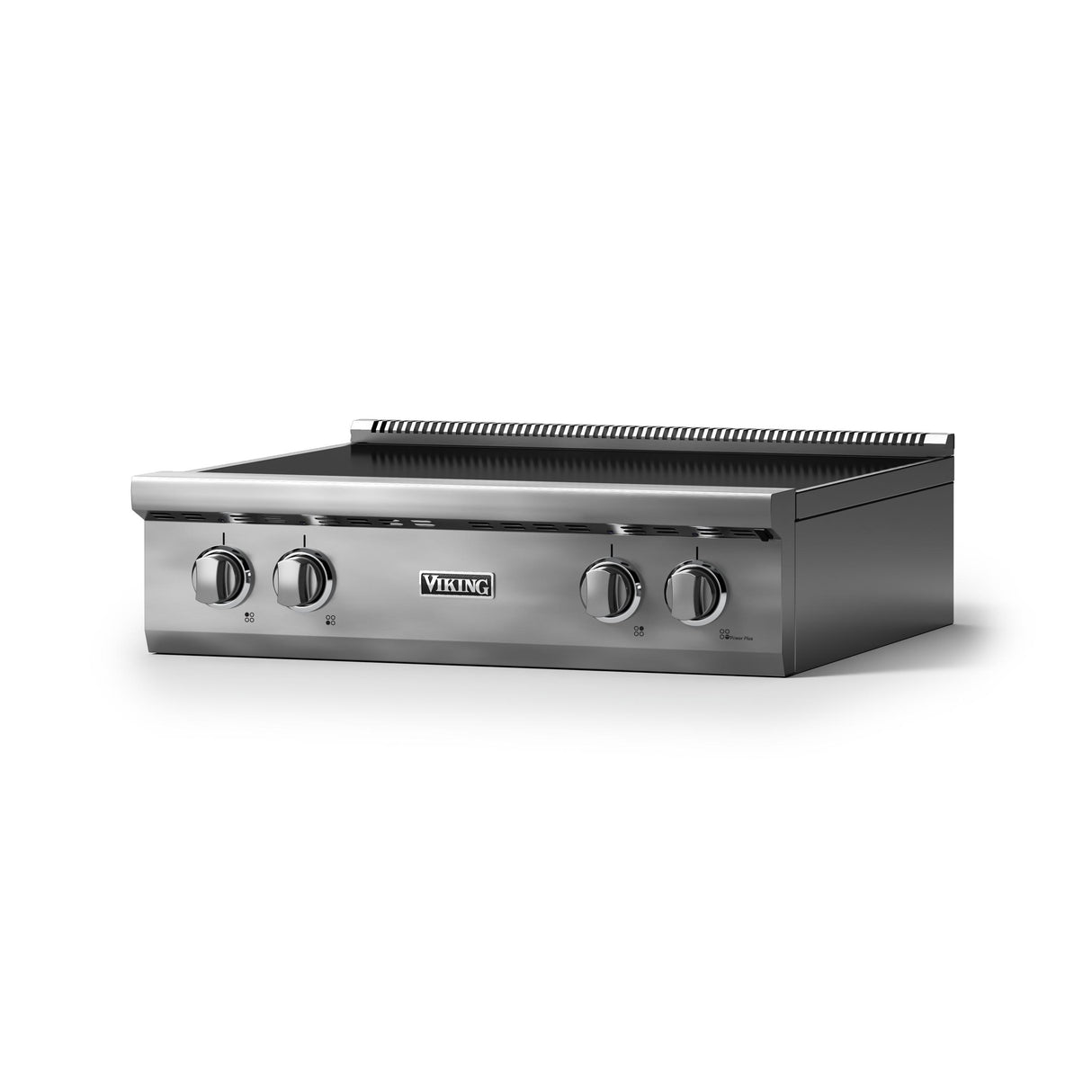 30"W. Electric Rangetop (Finish: Stainless Steel, Trim: Polished Chrome)