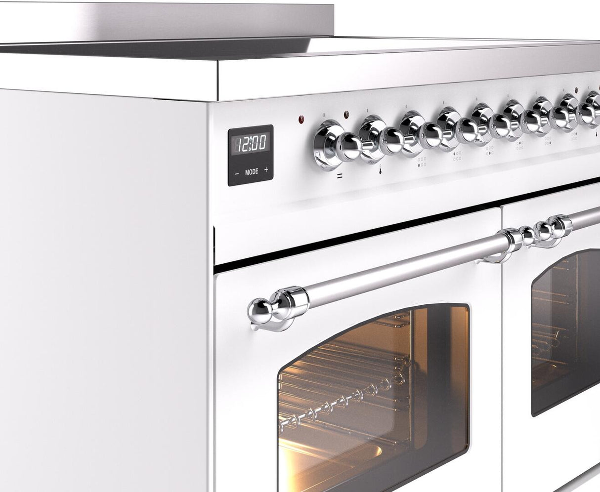 Nostalgie II 40 Inch Electric Freestanding Range in White with Chrome Trim