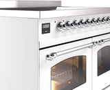 Nostalgie II 40 Inch Electric Freestanding Range in White with Chrome Trim