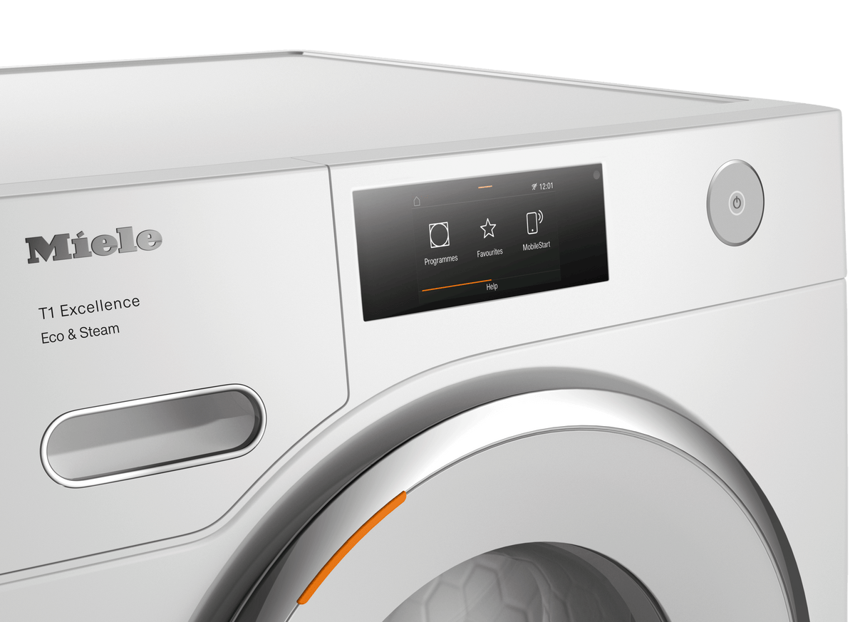 TXR860WP Eco & Steam Lotus white - T1 Heat-Pump Dryer: 18 lb  M Touch  SteamFinish  Honeycomb drum  FragranceDos  Miele@home