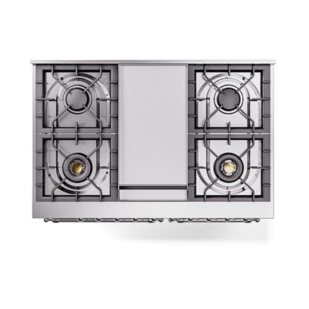 ILVE UND40FNMPWHCLP Nostalgie II Noblesse 40 inch Dual Fuel Range (Liquid Propane, Triple Glass Door, White, Chrome)