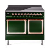 ILVE UNDI406QNMPEGP Nostalgie II Noblesse 40 inch Induction Range (Solid Door, Emerald Green, Copper)
