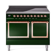 ILVE UNDI406QNMPEGP Nostalgie II Noblesse 40 inch Induction Range (Solid Door, Emerald Green, Copper)