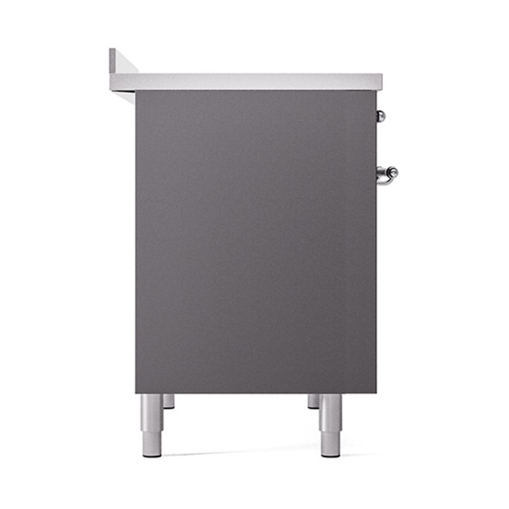 ILVE UNDI406QNMPMGC Nostalgie II Noblesse 40 inch Induction Range (Solid Door, Graphite Matte, Chrome)